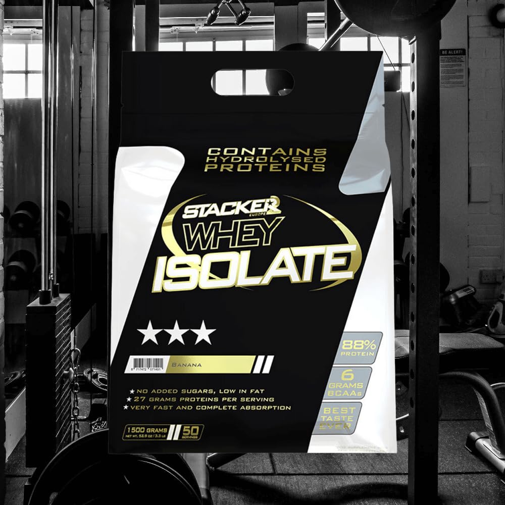 Stacker2 Whey Isolate (1500g) Banana - Białka - Izolat białka serwatkowego