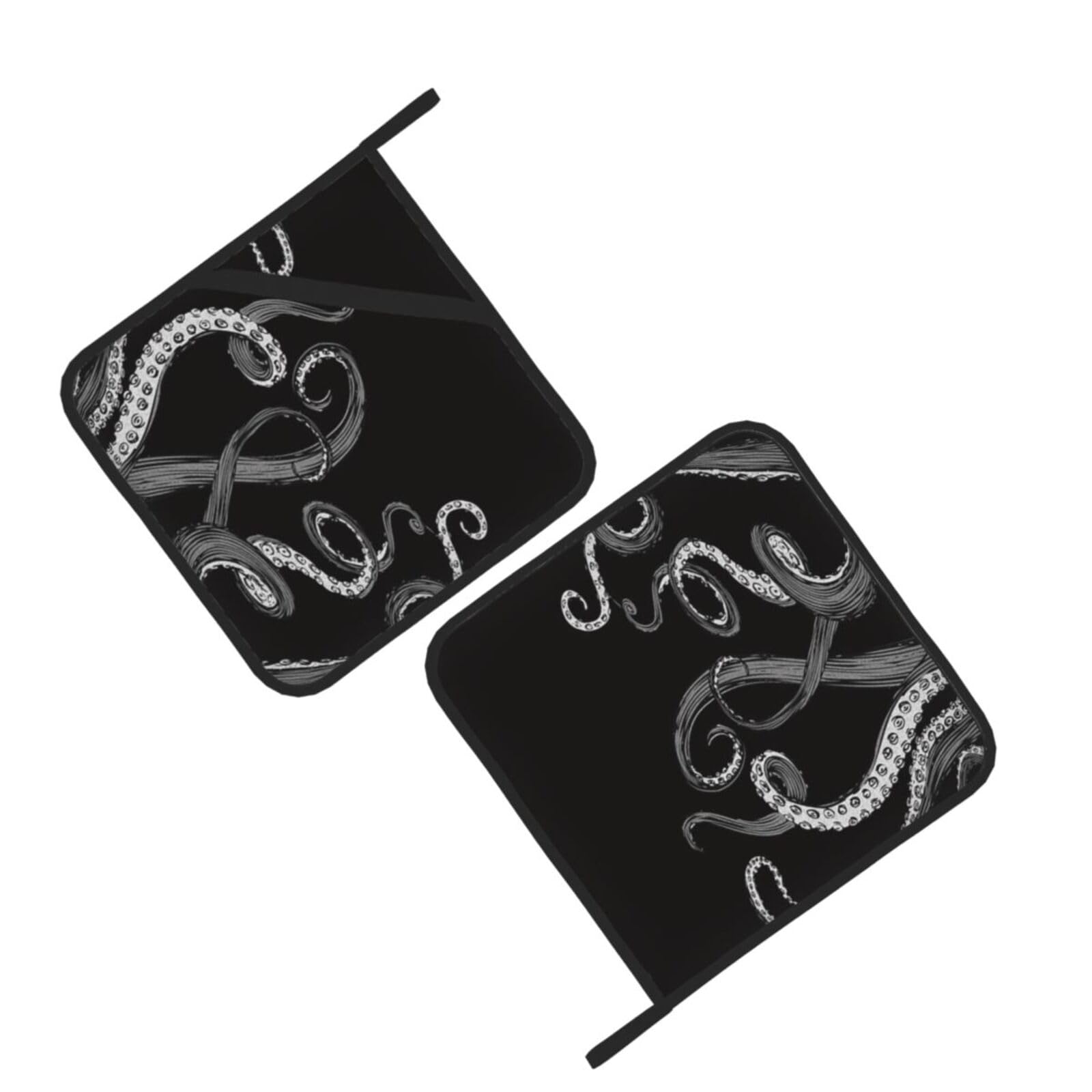 Octopus Tentacle Printed Oven Pot Holders Set of 2 Pcs Heat Resistant Kitchen Microwave Potholders for Cooking Baking Grilling