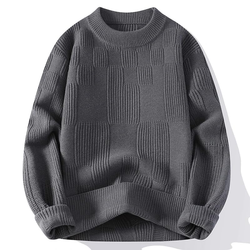 Autumn Harajuku Loose Mens Sweater Top Soft Warm Knit Pullover Men Korean Winter Plaid Jumpers2