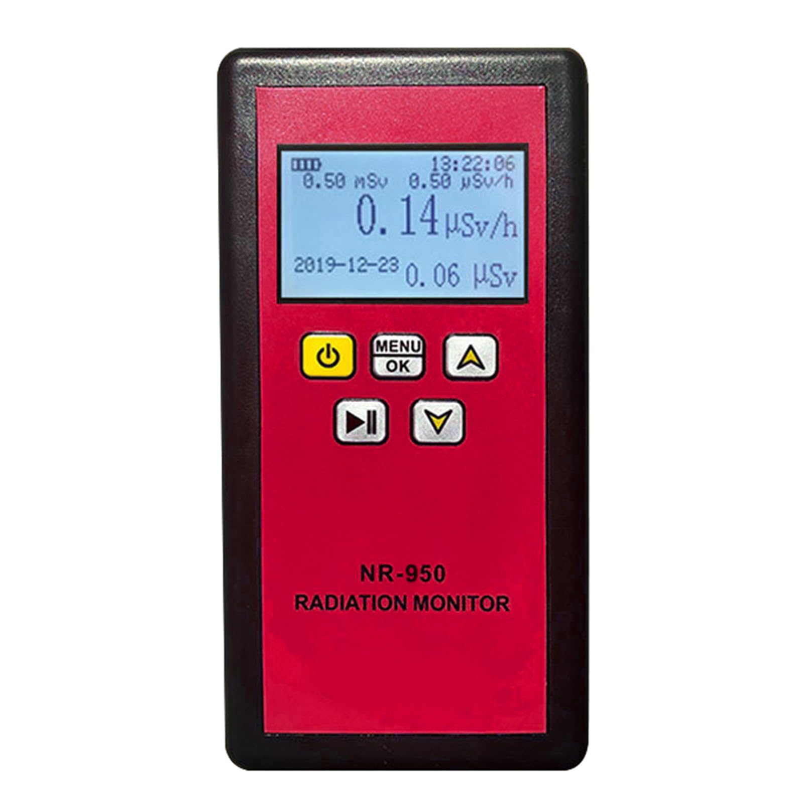 NR-950 Handheld Portable Nuclear Radiation Detector LCD Display Household Radioactive Tester Geiger Counter Detection Sound Vibrations Light Triple Alarm Practical Nuclear Radiation Detector