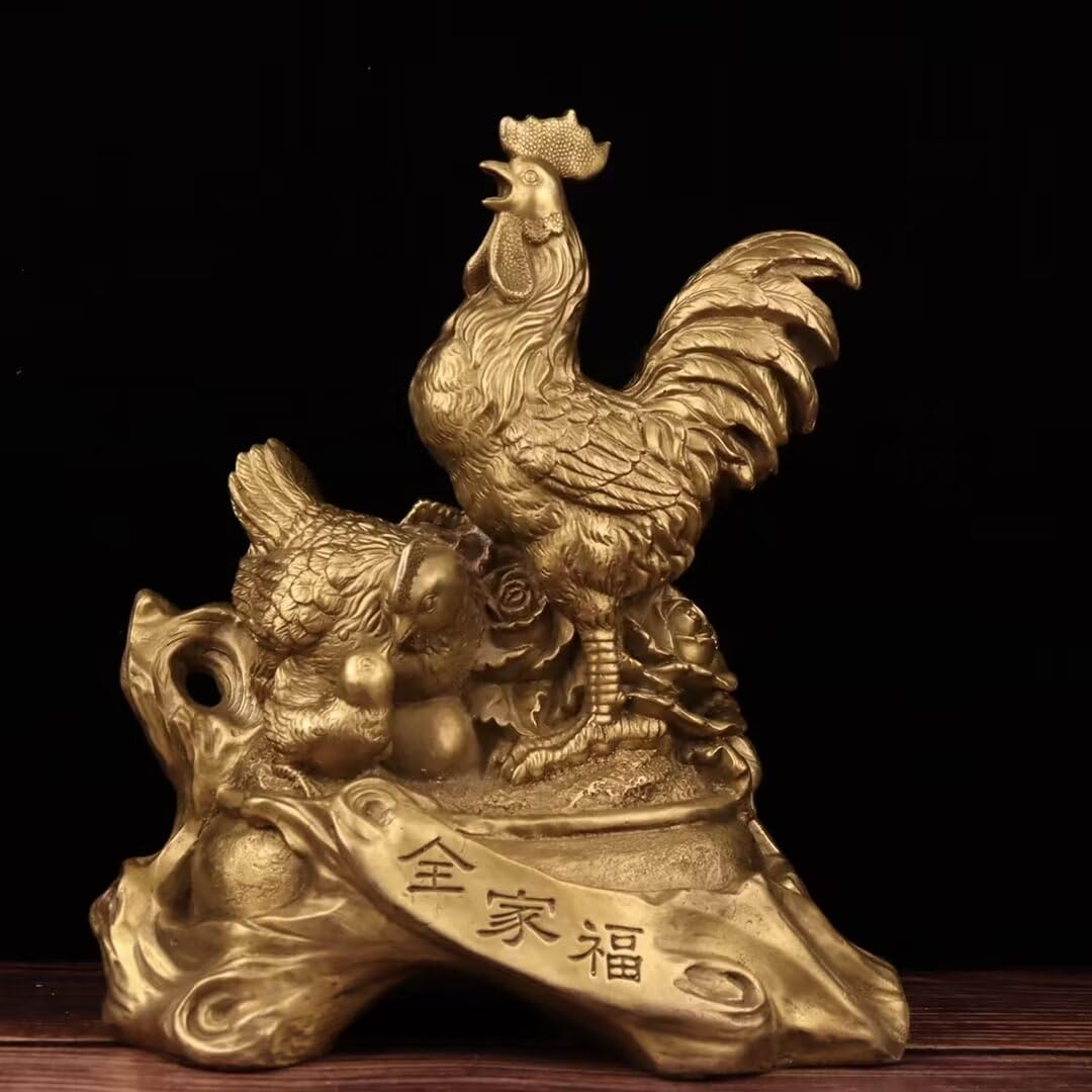 Dytartzx Hen Statue Laying Eggs hens Make Money with Feng Shui Decorations Family Chicken
