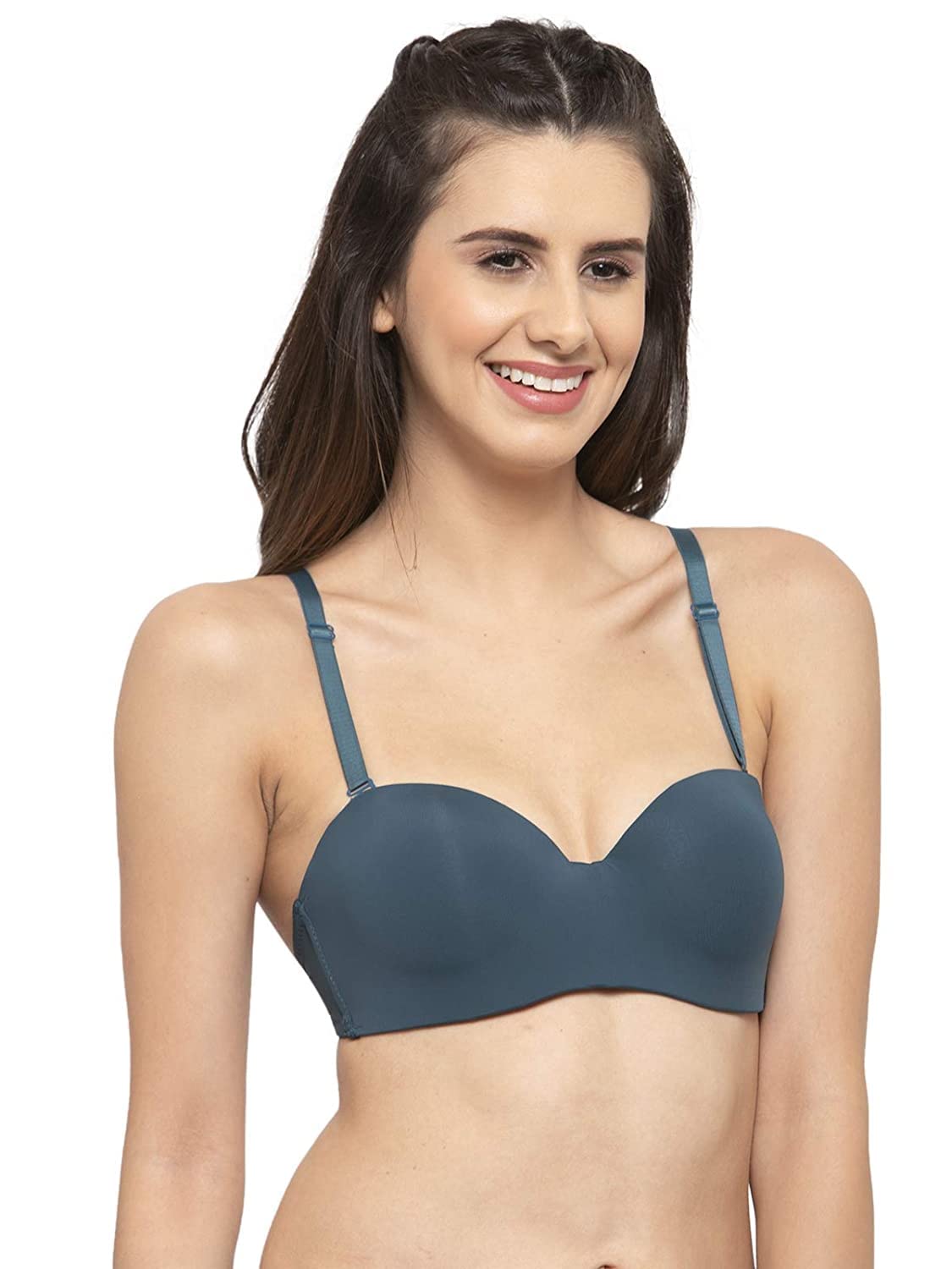 Womens Everydays Padded Underwired Demi Cup Pushup Bra Comfort Tshirt Green 36-image-3