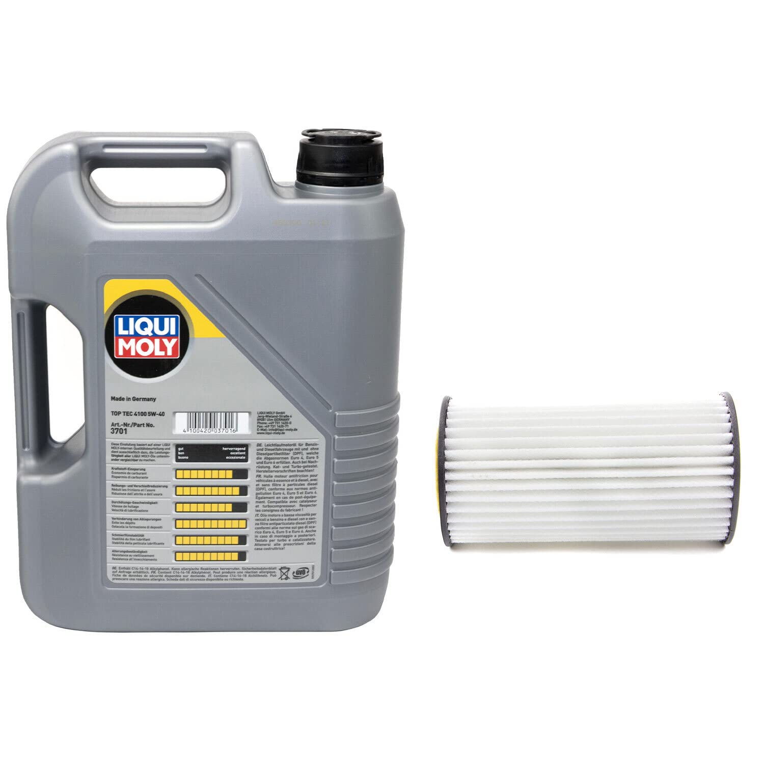 Motoröl Set Top Tec 4100 5W-40 5 Liter + Ölfilter SH4796L