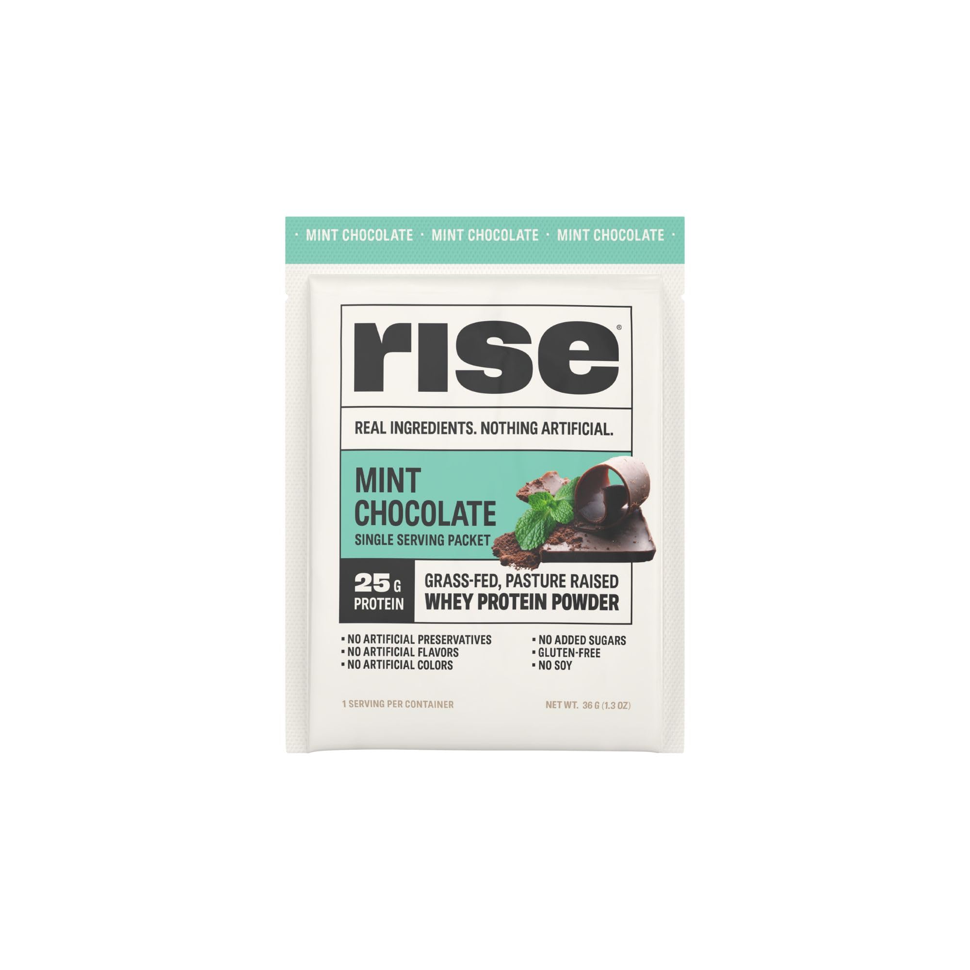 Rocket Rise Mints Rise Grass Fed Whey Protein Powder Mint Chocolate 25g Protein ...