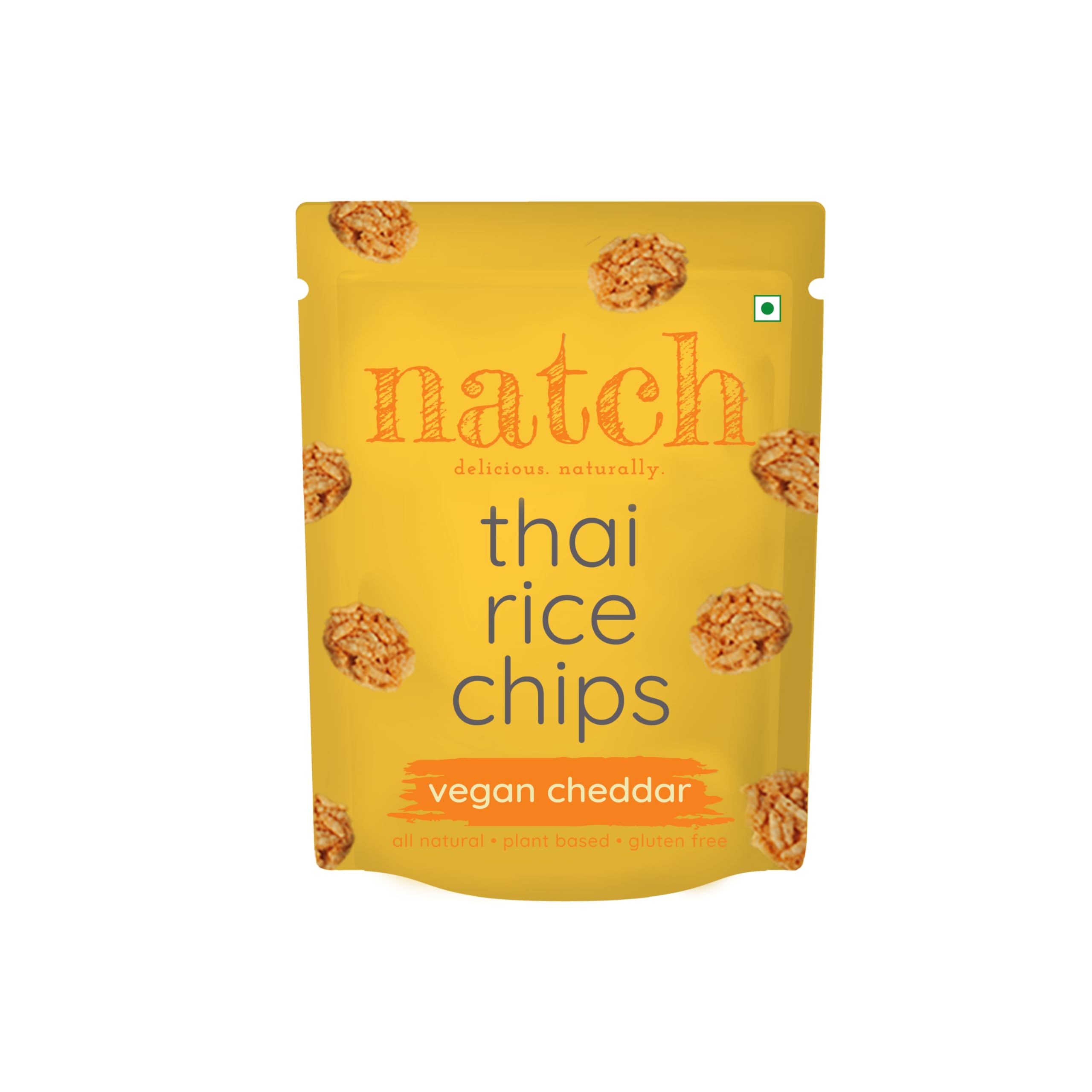 Natch Thai Healthy Snacks Rice Chips pack, 100% Natural with No Artificial Preservatives or Trans Fats, Vegan & Gluten Free, Low Calorie Healthy Chips for Adults & Kids with Low Sodium, 25g each (Pack of 4), Vegan Cheddar-image-16