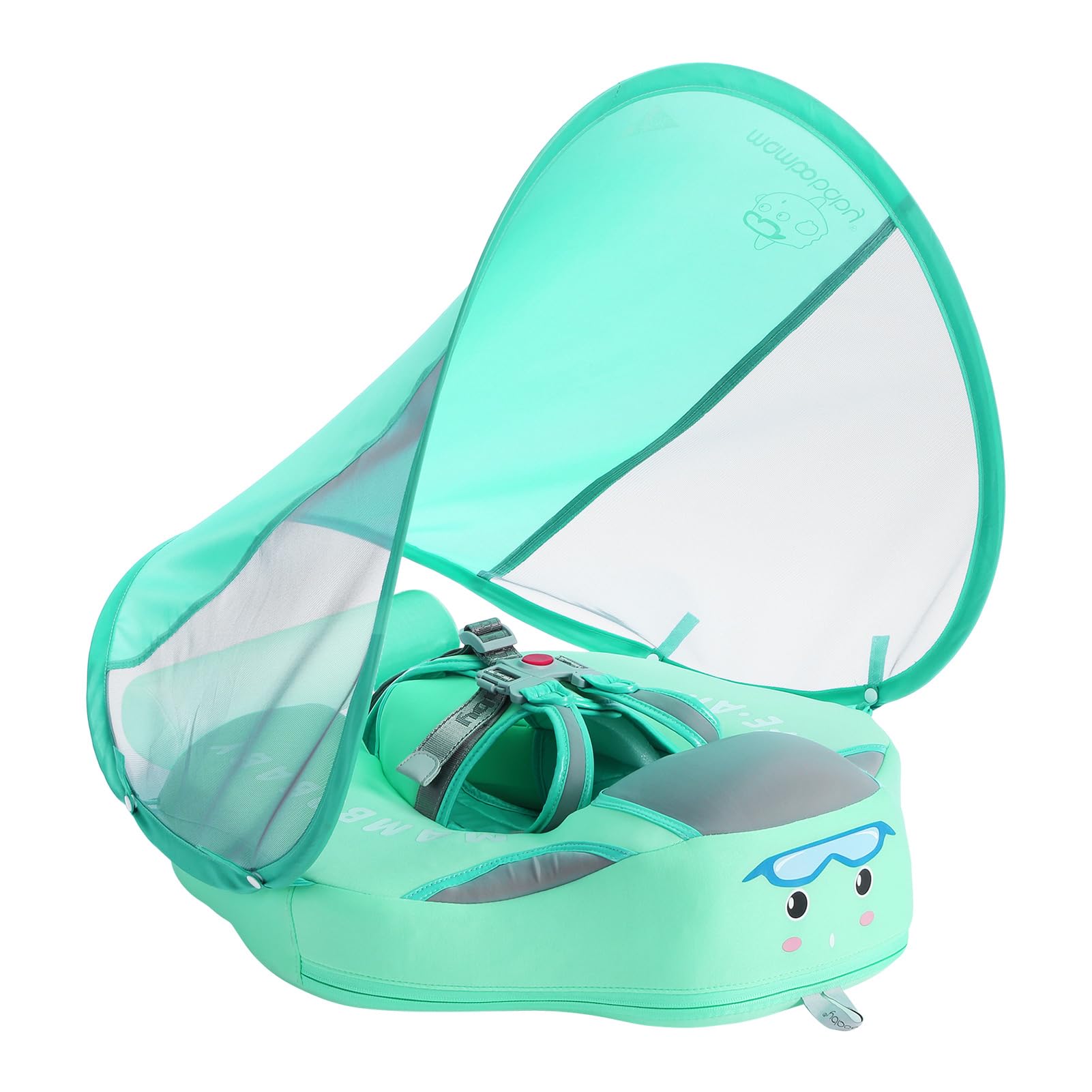 HUIOP Flotador de natación para bebé,Flotador no Inflable para bebé con dosel Flotante de Cola, Anillo de natación para bebé, Entrenador de nado para Piscina para bebé de 3 a 24 Meses