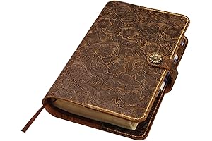 Custom leather holy bible book case cover for women