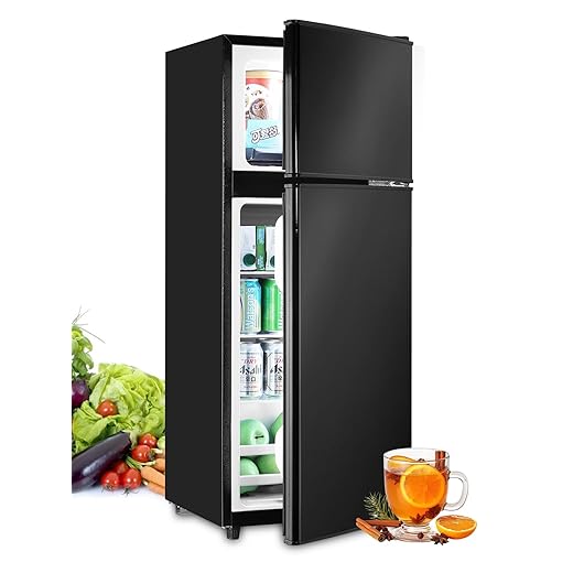 Compact Refrigerator with Freezer, 3.8 Cu.Ft 2 Doors Refrigerator, Small Fridge for Kitchen, Dorm, Apartment, Garage, Office, Black