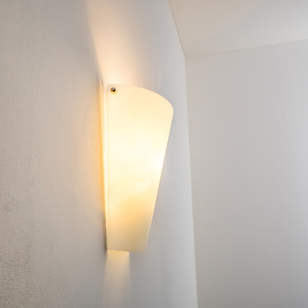 Wandleuchte Zera aus Metall/Glas in weiß, moderne Wandlampe mit Up & Down-Effekt, 1 x E27, Innenwandleuchte mit Lichteffekt, ohne Leuchtmittel