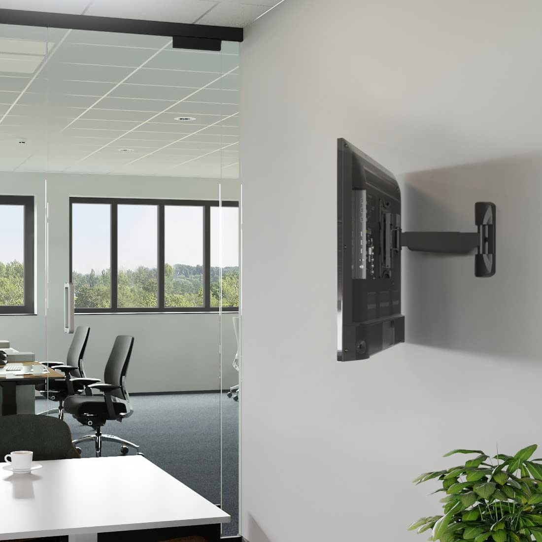 Hama Support Mural TV Pivotable Inclinable Dispositif Antivol Garantie 10 Ans (TV 19" à 48", 122cm 20kg Max, Inclinaison - 5/+15°, Rotation 180°, VESA 200x200 Max, Chevilles Fischer) Noir