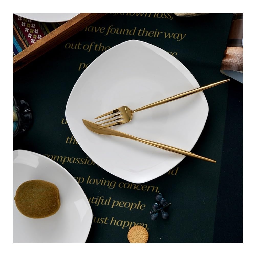 Talerze, 10pcs White Bone China Square Ceramic Steak Plates for Home Dinnerware Talerze Ceramiczne