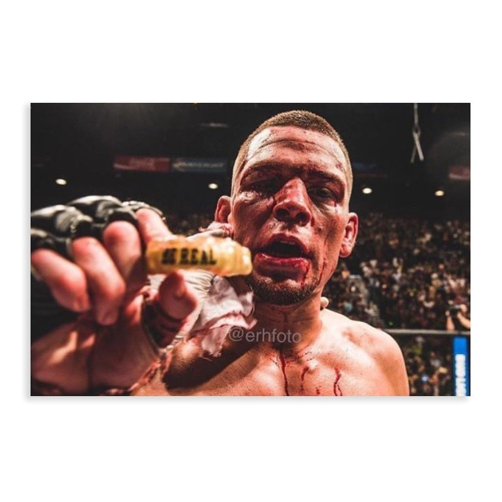 Qgvbgf Nate Diaz Ufc Fighter Wall Dec Canvas Poster Bedroom Decor Landscape Office Room Decor Gift 08X12inch(20X30cm)