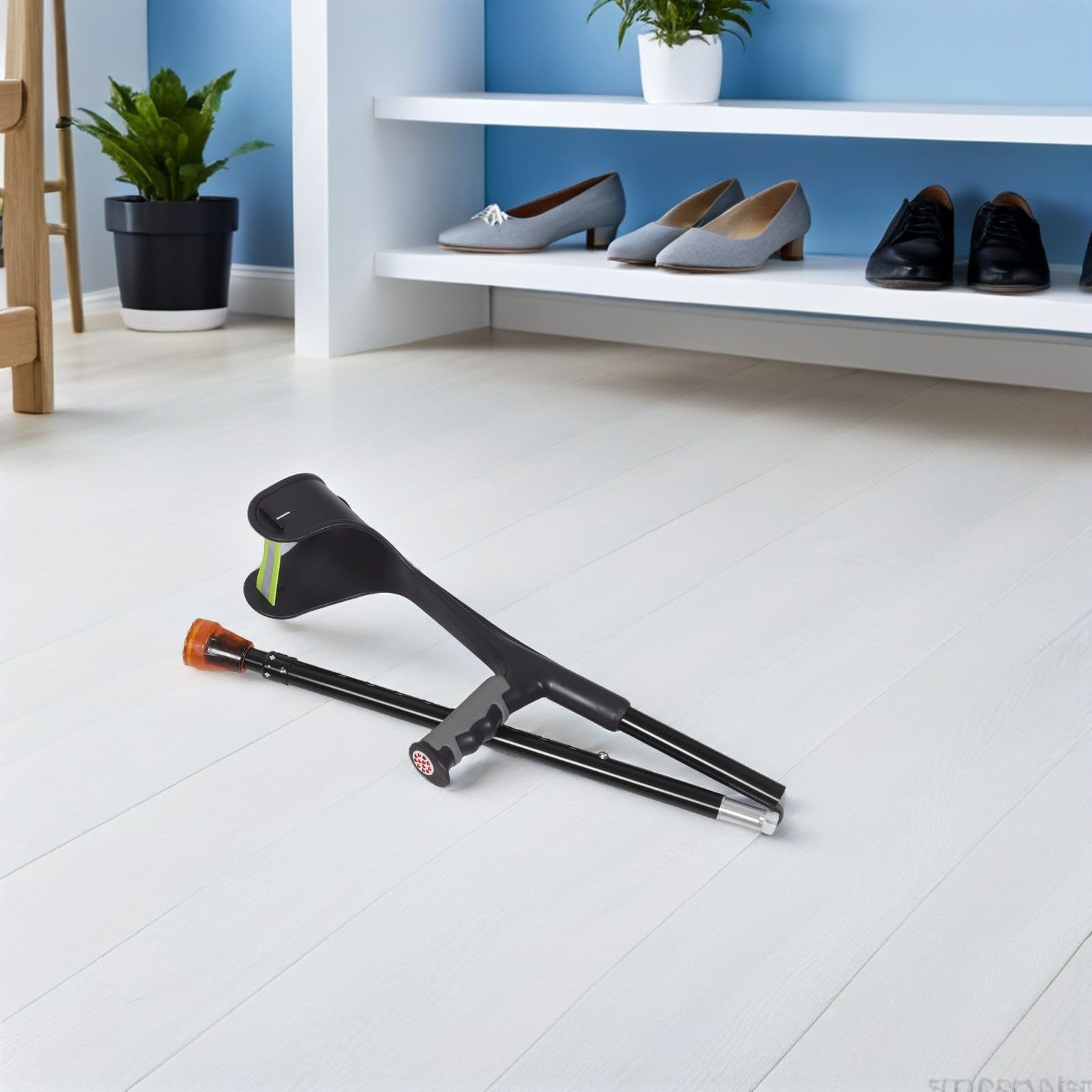 Muletas Axilares Plegables y Regulables de Aleación de Aluminio, Ligeras y Portátiles con Soporte Ergonómico para Sesiones de Rehabilitación y Viajes