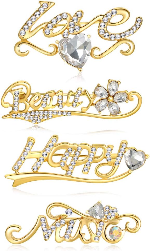 4pcs Letter Brooches for Women Backpack Hat Bag Zambia Ubuy - Main Image