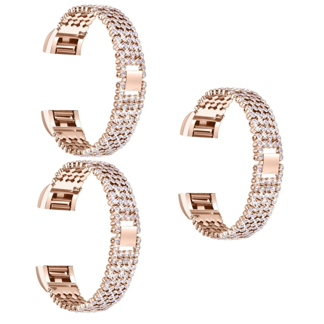 PartyKindom 3 Uds Pulsera De Acero Inoxidable Carga Ajustable 2 Pulsera Correa De Reloj Para 2 Reemplazo De Metal