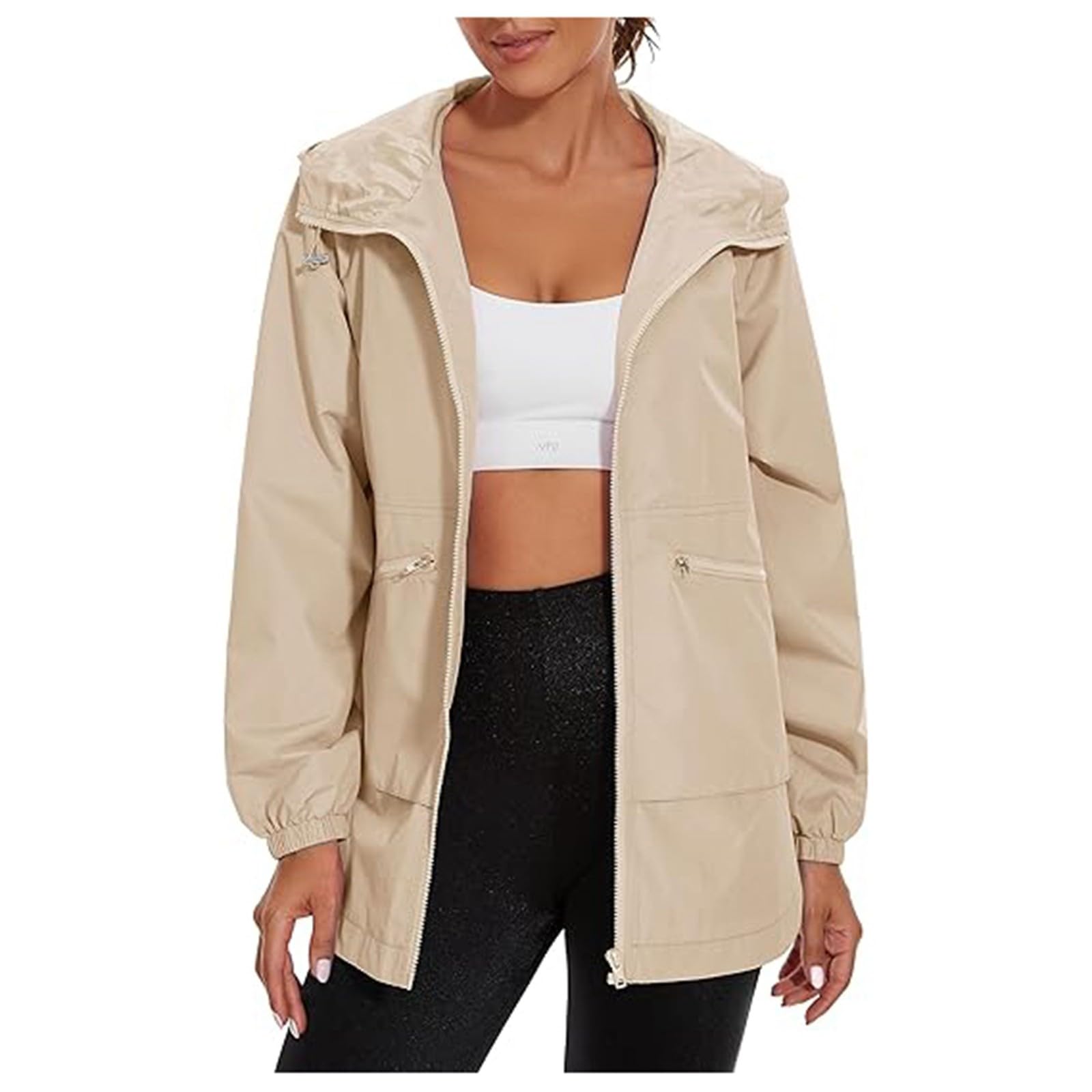 Giacca a vento da donna a maniche lunghe con chiusura lampo, per il tempo libero, in denim, robusta camicetta in cotone, alla moda, per tutti i giorni