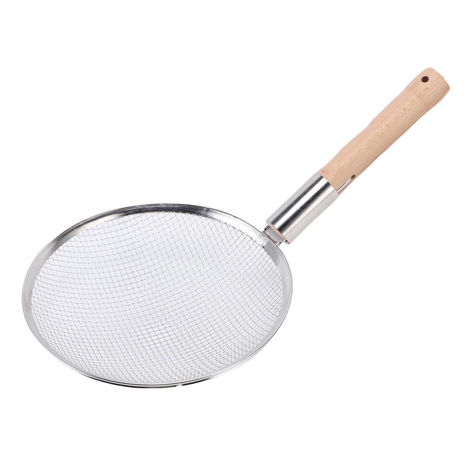 Generic Cucchiaio per Schiumarola a Maglia Fine in Acciaio Inossidabile con Manico in Legno per Domestica da 10 Pollici (28CM)