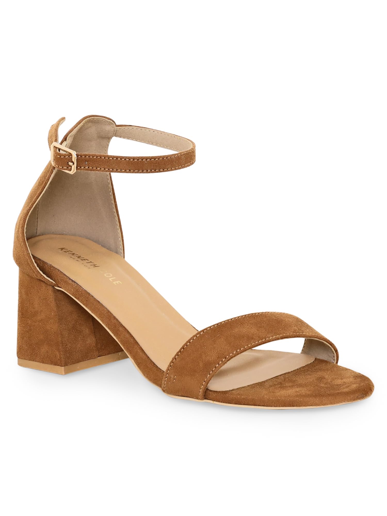 KENNETH COLE Women Formal Casual Sandals | PU Leather Heel Sandal With Ankle Loop For Ladies & Girls, Brown (B0CTQYSJYX) Amazon Price History, Amazon Price Tracker