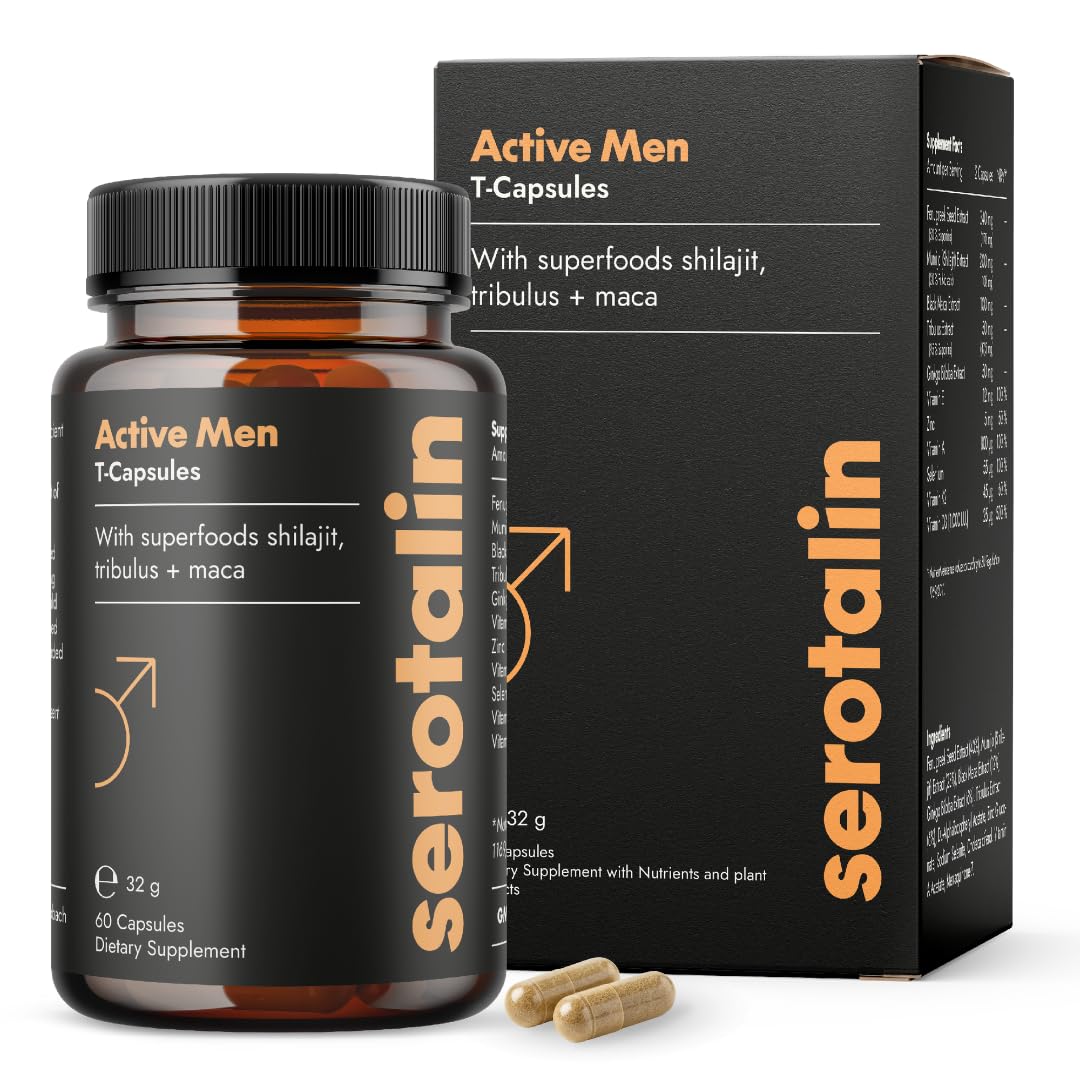 Sponsored Ad – Active Men Maca T-Capsules for Active Men | Fenugreek with Shilajit, L-Citrulline, Black Maca & Tribulus | Vegan & Made in Germany | 60 Capsules