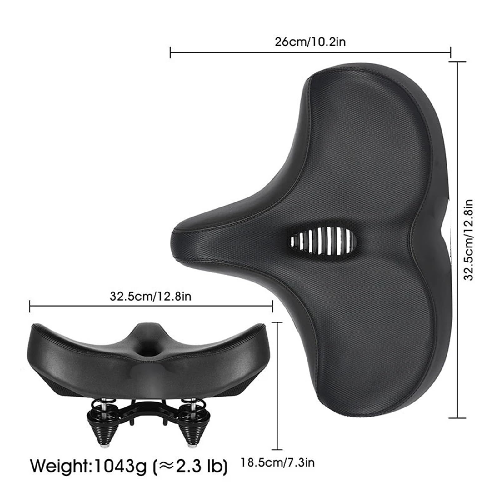 Sillín de Gel Confort Ultra Ancho for Bicicleta eléctrica o Patinete, con partículas Silicona y Amortiguador for Ciclismo