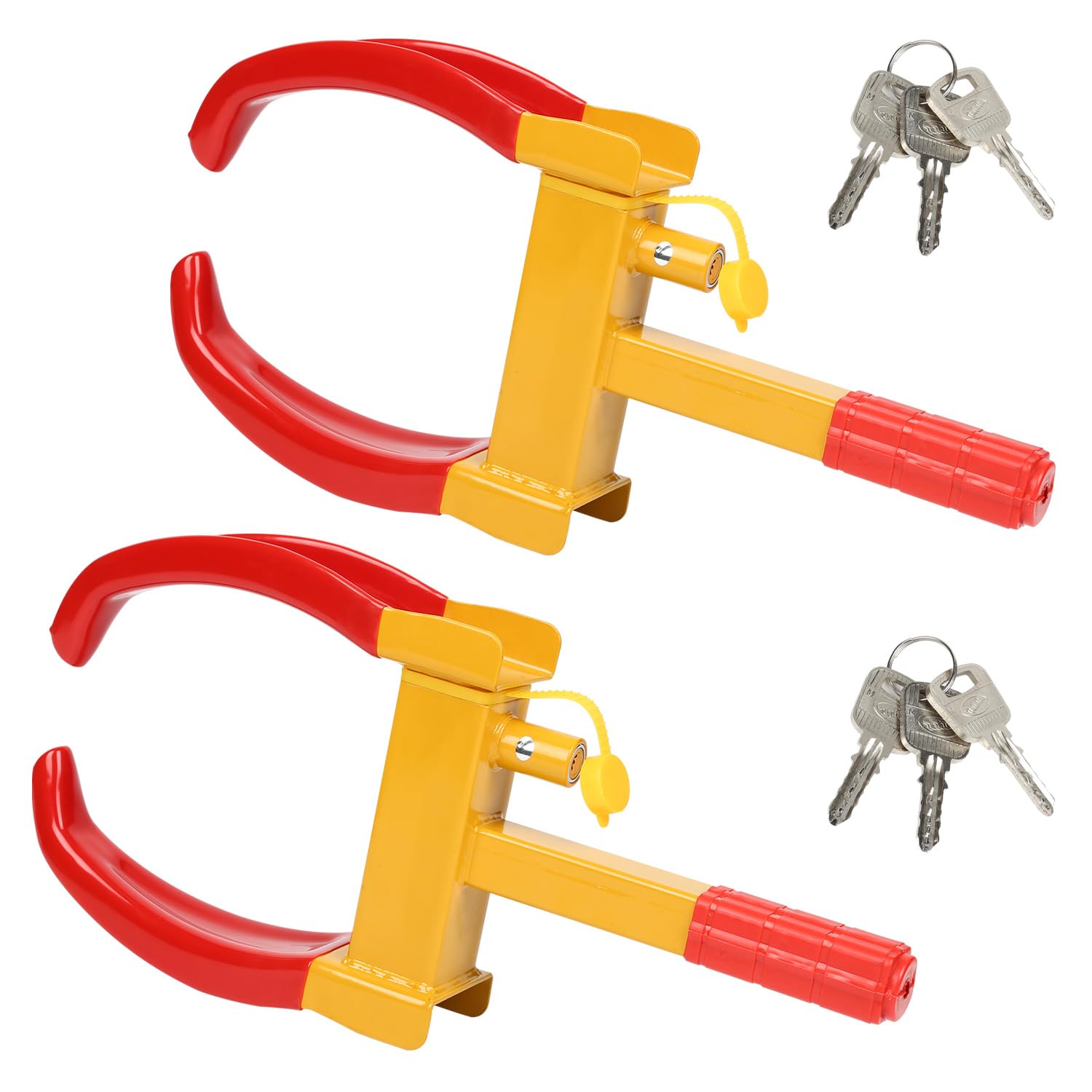 Lot de 2 sabots de roue antivol universels réglables pour voitures, caravanes, remorques, protection en PVC, antivol anti-perçage