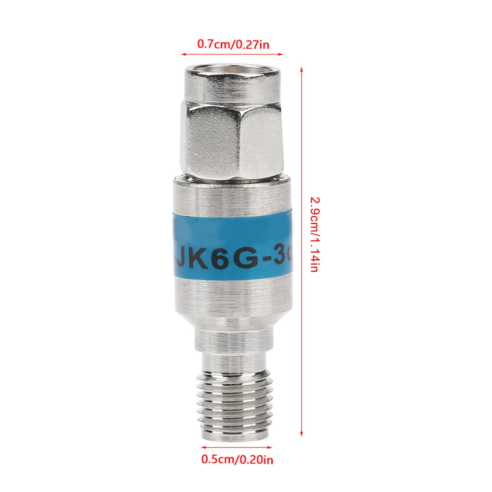 SUSTIA RF Male à l'atténuator atténuateur SMA atténuateur coaxial 2W 6GHz 50 ohm Atténuateur Fixe 1-30 DB pour Ajustement au Niveau du Signal (30 DB)