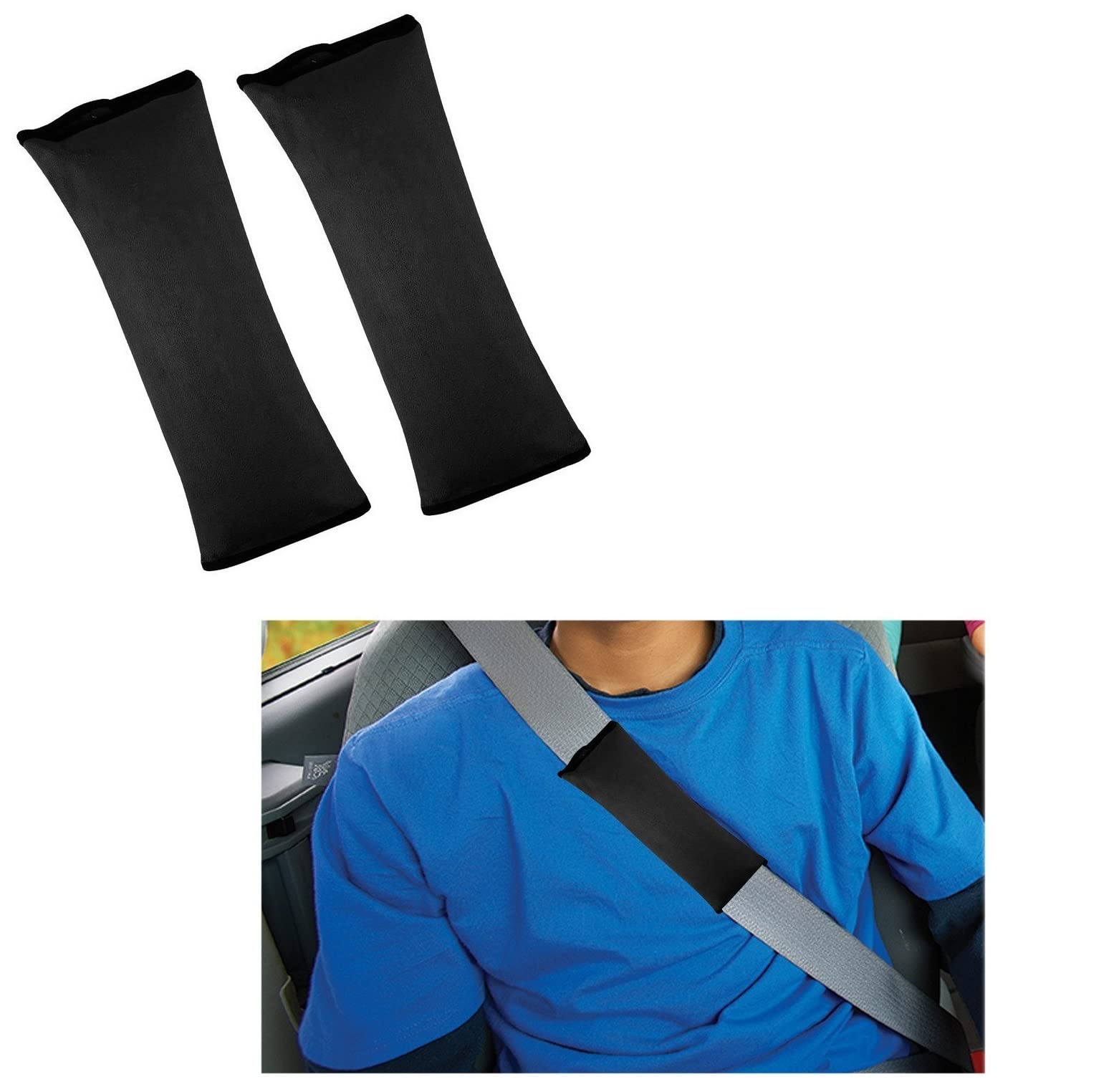 Auto Addict Seat Belt Cushion Pillow Black 2 pcs for Exter