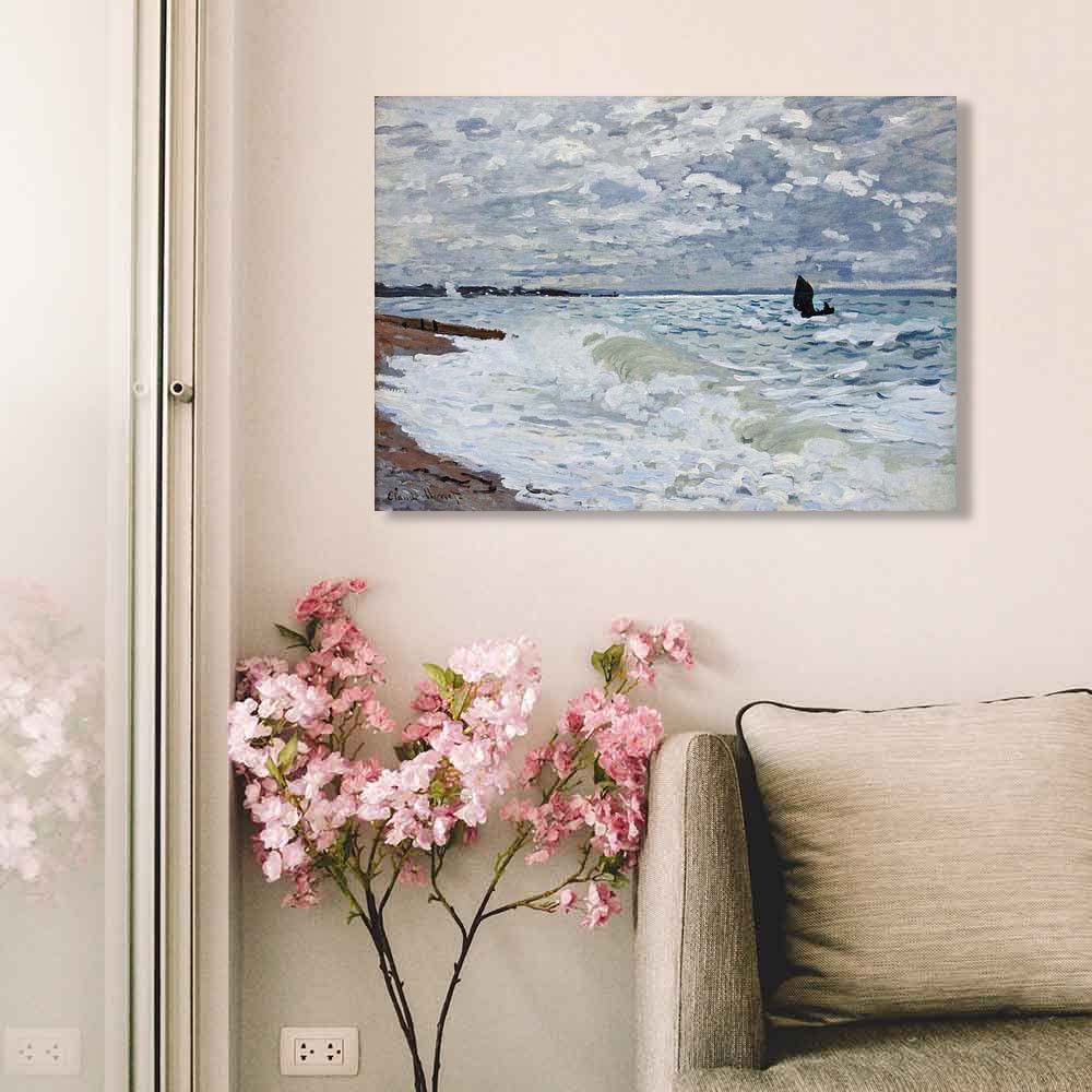 Tableau Monet Mer Agitée - Impression Sur Toile - Made In Italy
