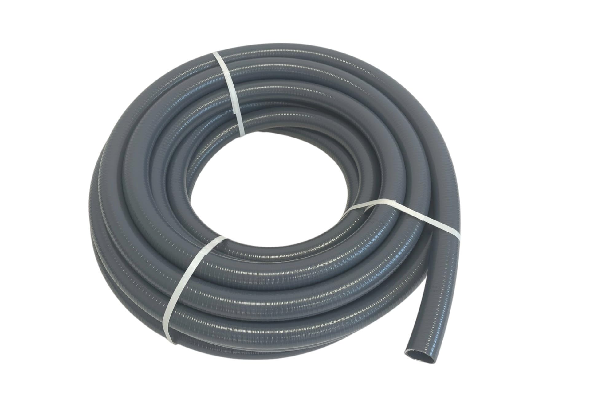 Wacredo Premium flexibler PVC Klebeschlauch, Poolflex DA50-63mm Poolschlauch Teichschlauch Schwimmbad, flex Rohr, grau, Rolle 25m (DA 63 mm)