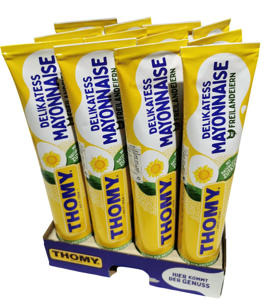 Thomy Mayonesa Delicatessen, Tubo de 200 ml, Caja de 12 unidades