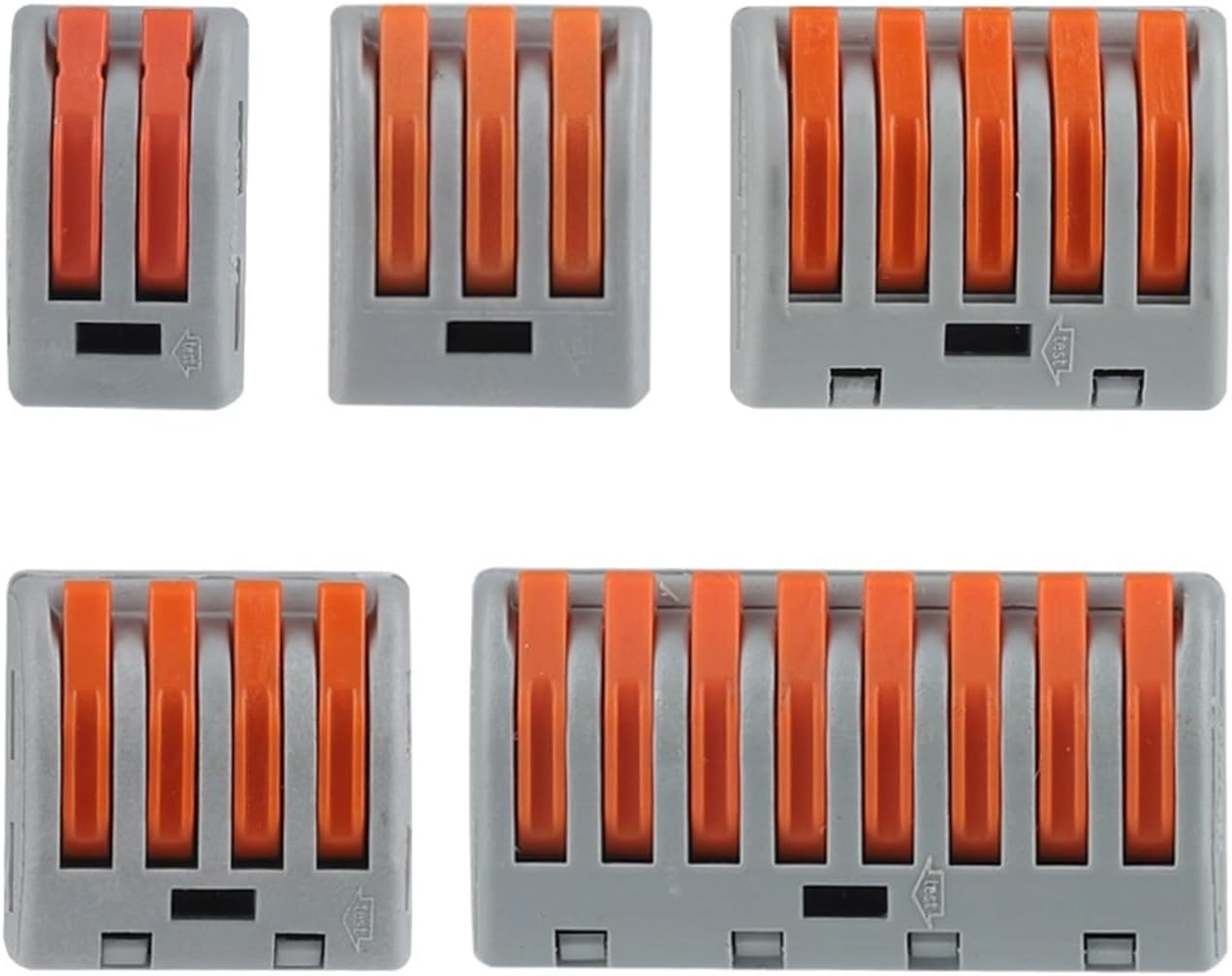 10Pcs Pin-212/213/214/215/218 Universal Wire Cable Connectors Fast Mini Conductor Terminal Block Threader Splitter(218)