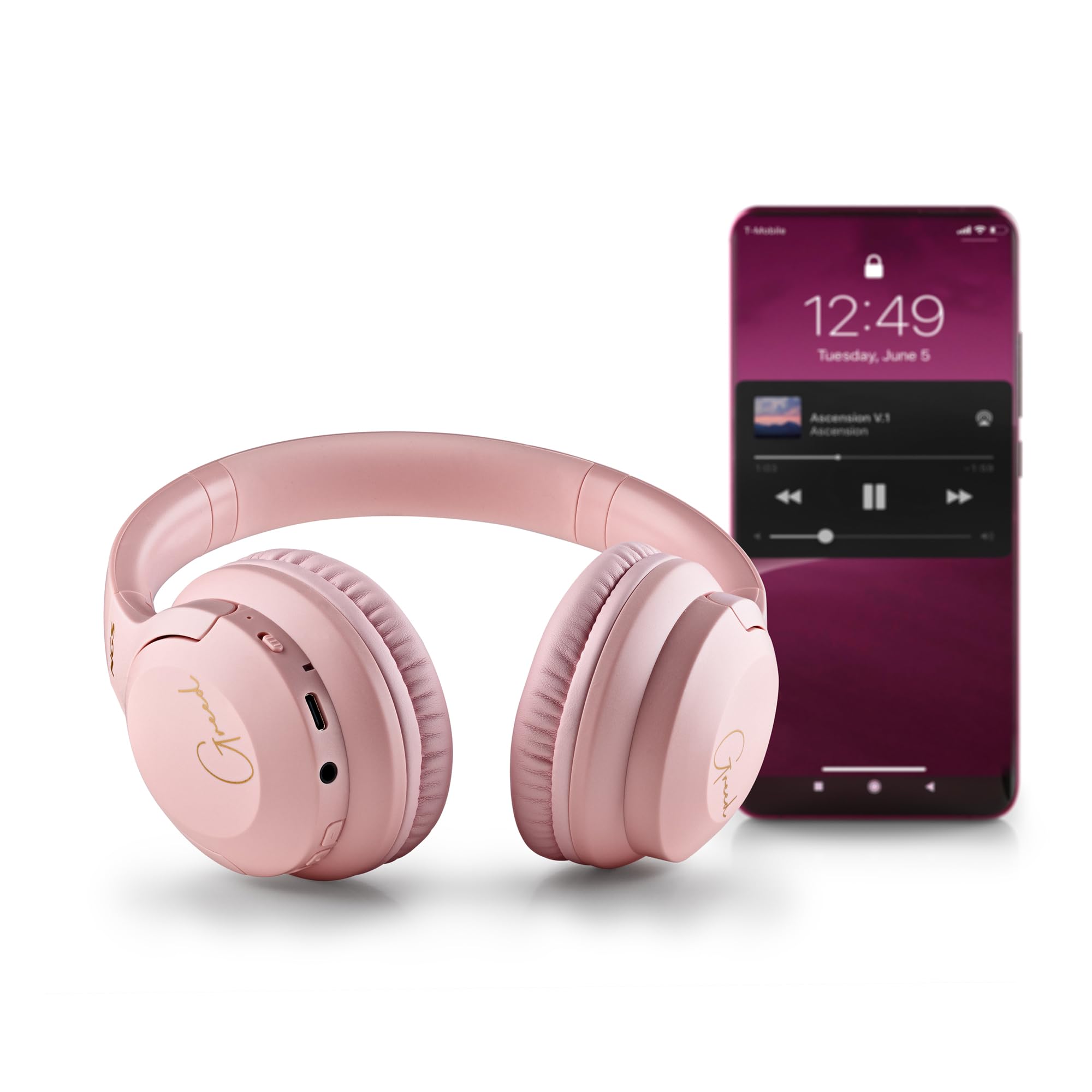 NGS Artica Greed Pink - Casque Supra-aural sans Fil, Compatible avec la Technologie Bluetooth, Léger et Pliable, Microphone Intégré, Batterie 40h, Couleur Rose