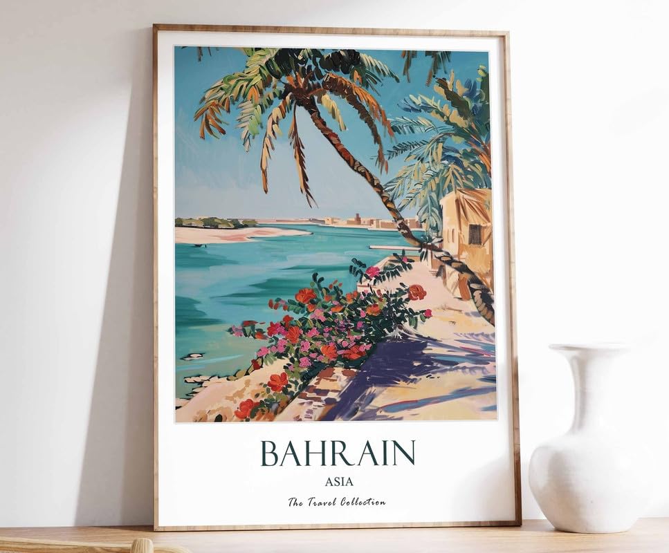 Décoration islamique affiche Bahreïn et poster voyage Moyen-Orient toile A0 moderne