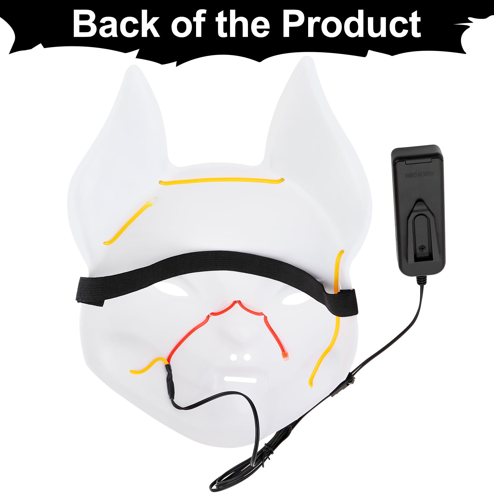 Halloween Mask with LED Lights - Scary Light-Up Mask for Costume Parties Cosplay, Masquerade & Carnival Festivals (white A) - Image 4
