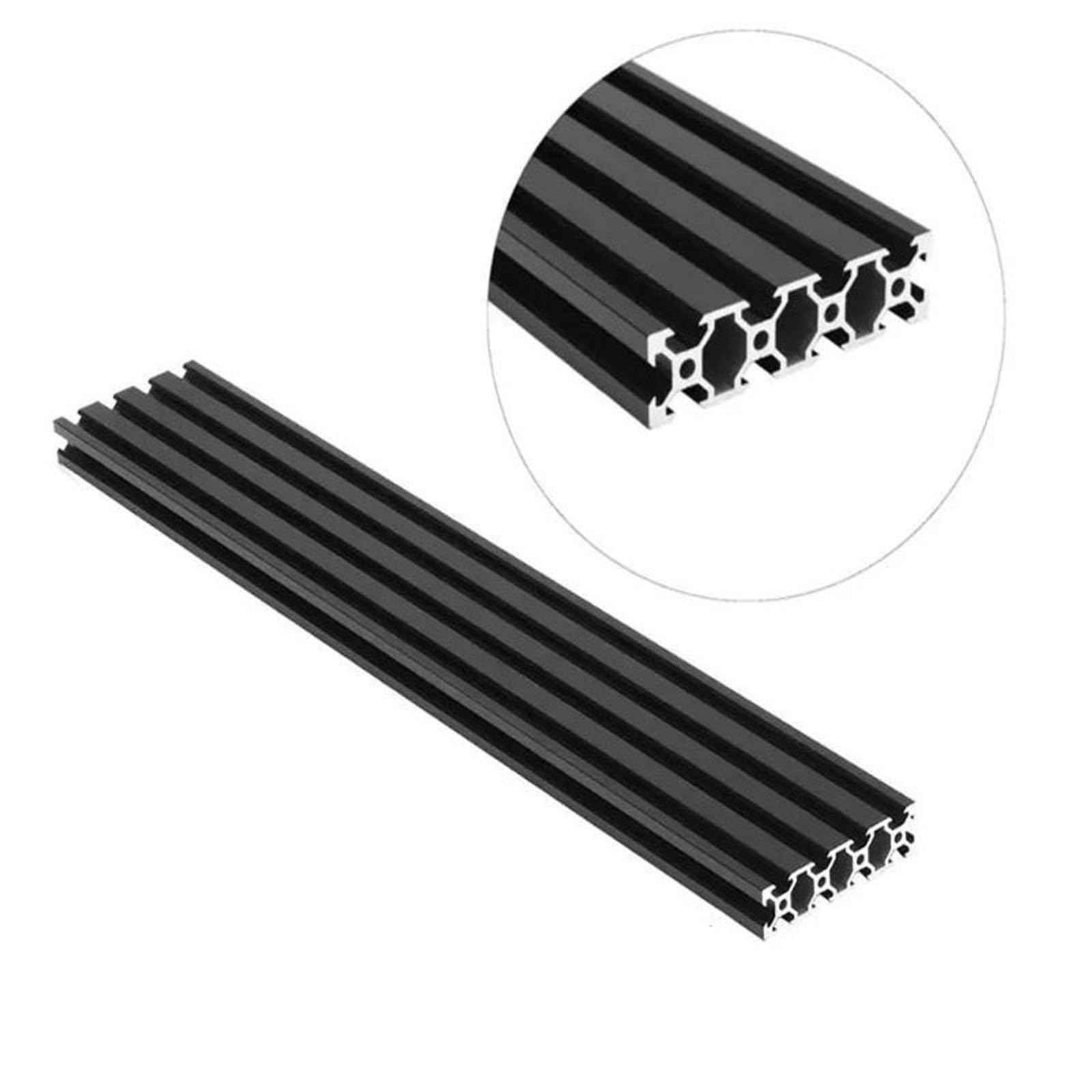 GTPBAO Profilo in alluminio 2080 anodizzato nero con telaio di estrusione a fessura a V for macchina for incisione CNC, lavorazione del legno, mobili fai da te Binario estruso(700mm)