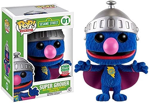 Funko POP Barrio Sésamo Flocked Super Grover vinilo Figura (Funko Shop Exclusivo)