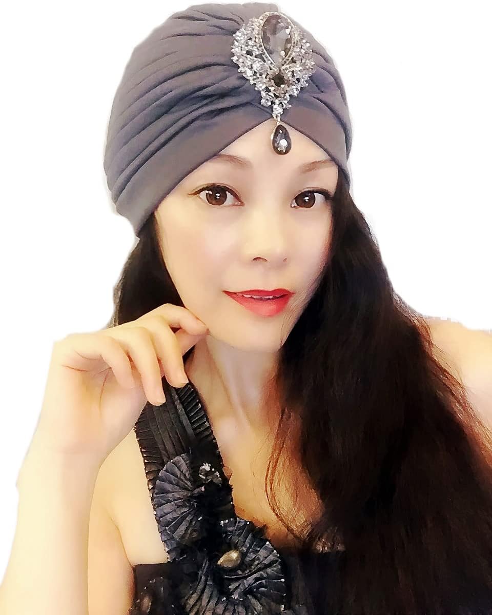 Grey Gemstone Turban,Women Turban,Full Turban,Turban,Turban Hat,Stretch Turban,Fashion Turban,Head Wrap,Head Scarf,Headband,Fashion,Gift,Show,Party,Holiday