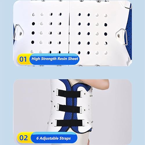 Miniatura 5 de SFKLYU Soporte de ortesis toracolumbar ajustable para descompresión de columna vertebral soporte de fijación toracolumbar para alivio del dolor de