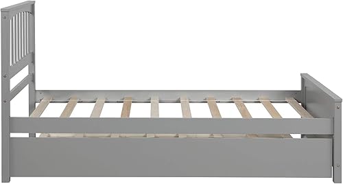 Miniatura 4 de SOFTSEA Base de cama de plataforma individual con nido con cabecera y estribo para dormitorio pequeño, marco de cama individual de madera para niños