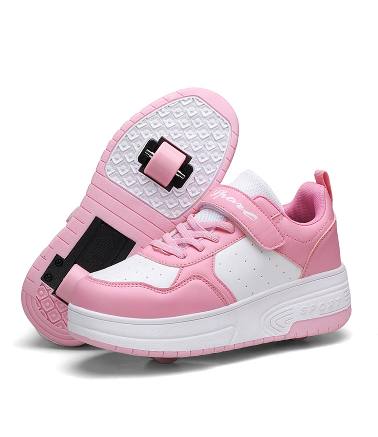 ENEN Zapatos con Ruedas Zapatillas con 2 Ruedas para Niños y Niña, Exterior Zapatillas de Correr al Aire Libre de Patinaje sobre Ruedas Multifuncionales en Dos