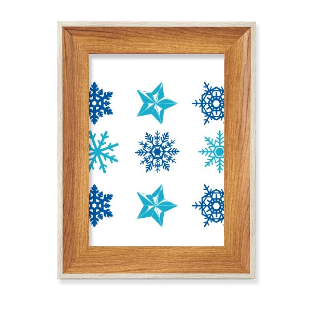 Flocon de Noël illustration en cadre bois pour illuminer votre salon