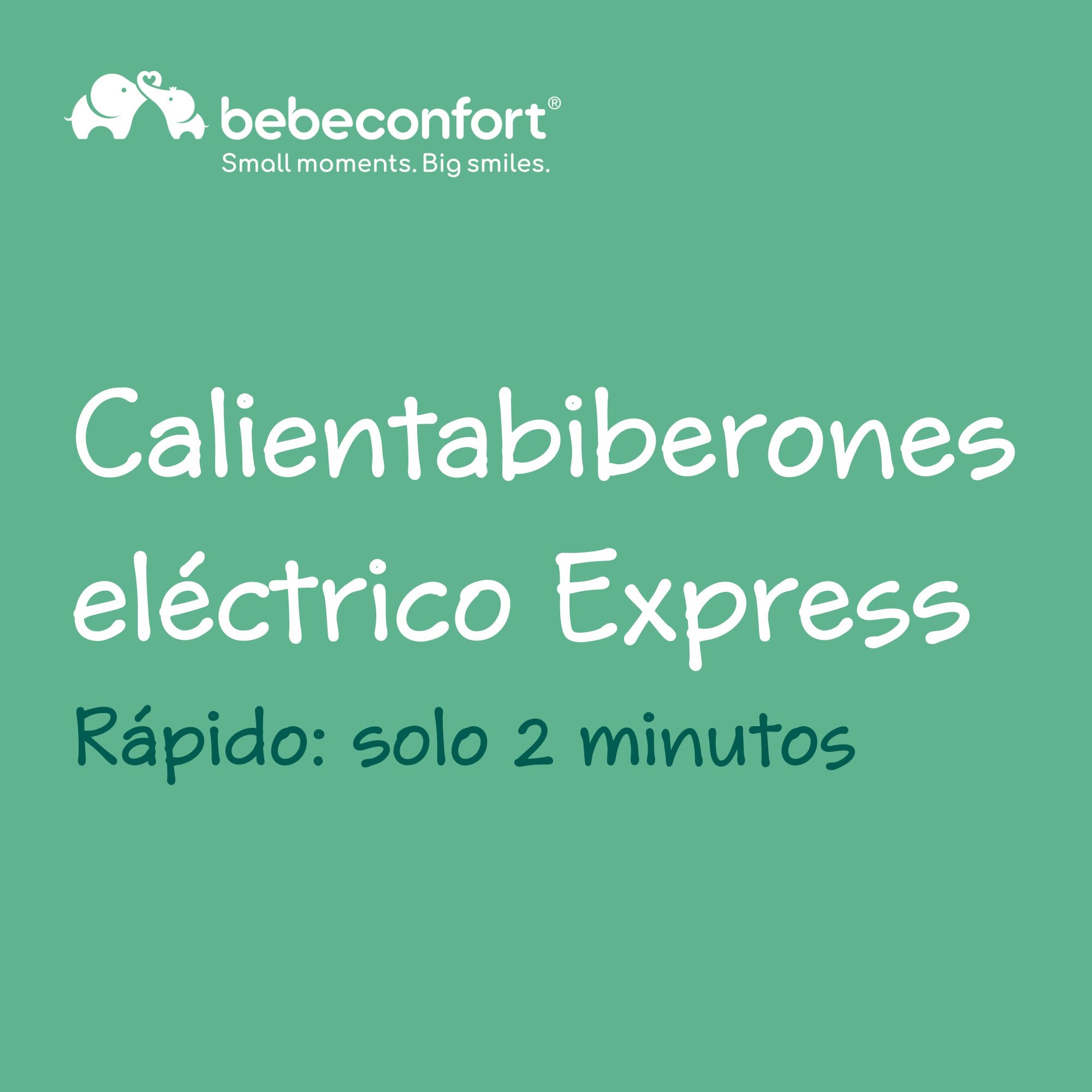 Bebeconfort Calientabiberones Eléctrico Express, Calientabiberones para Bebés, Calentamiento Rápido, Fácil de Usar, Blanco & Verde
