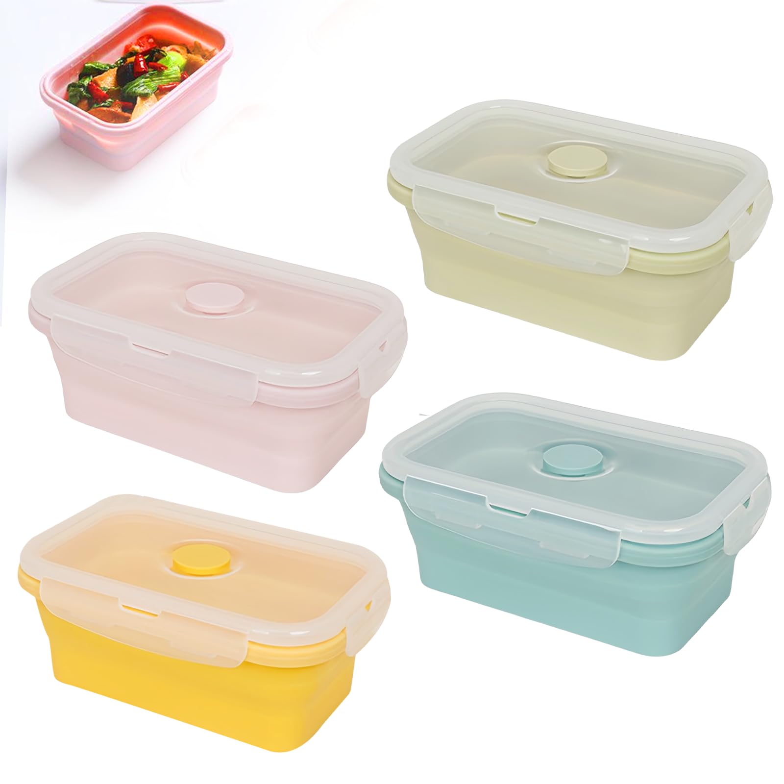 Contenitori Pieghevoli In Silicone Per Alimenti – Set Da 4 (350-1200 Ml) – Grigio