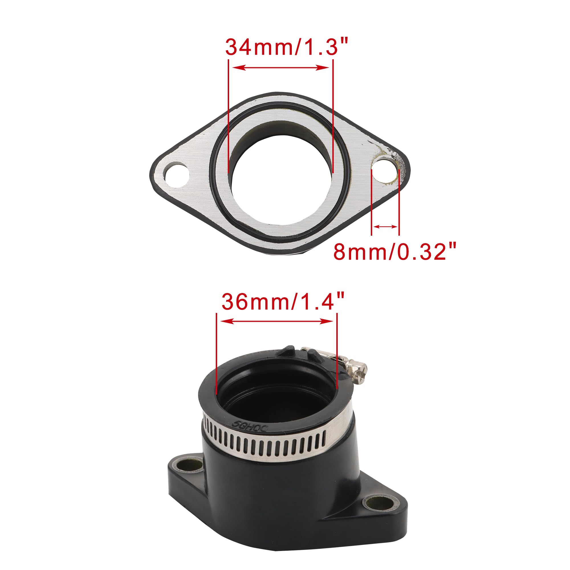 WOOSTAR Collecteur D’admission de Carburateur Remplacement pour Grizzly Kodiak Wolverine YFM 400 450 2000-2014 ATV OEM #5GH-13586-00