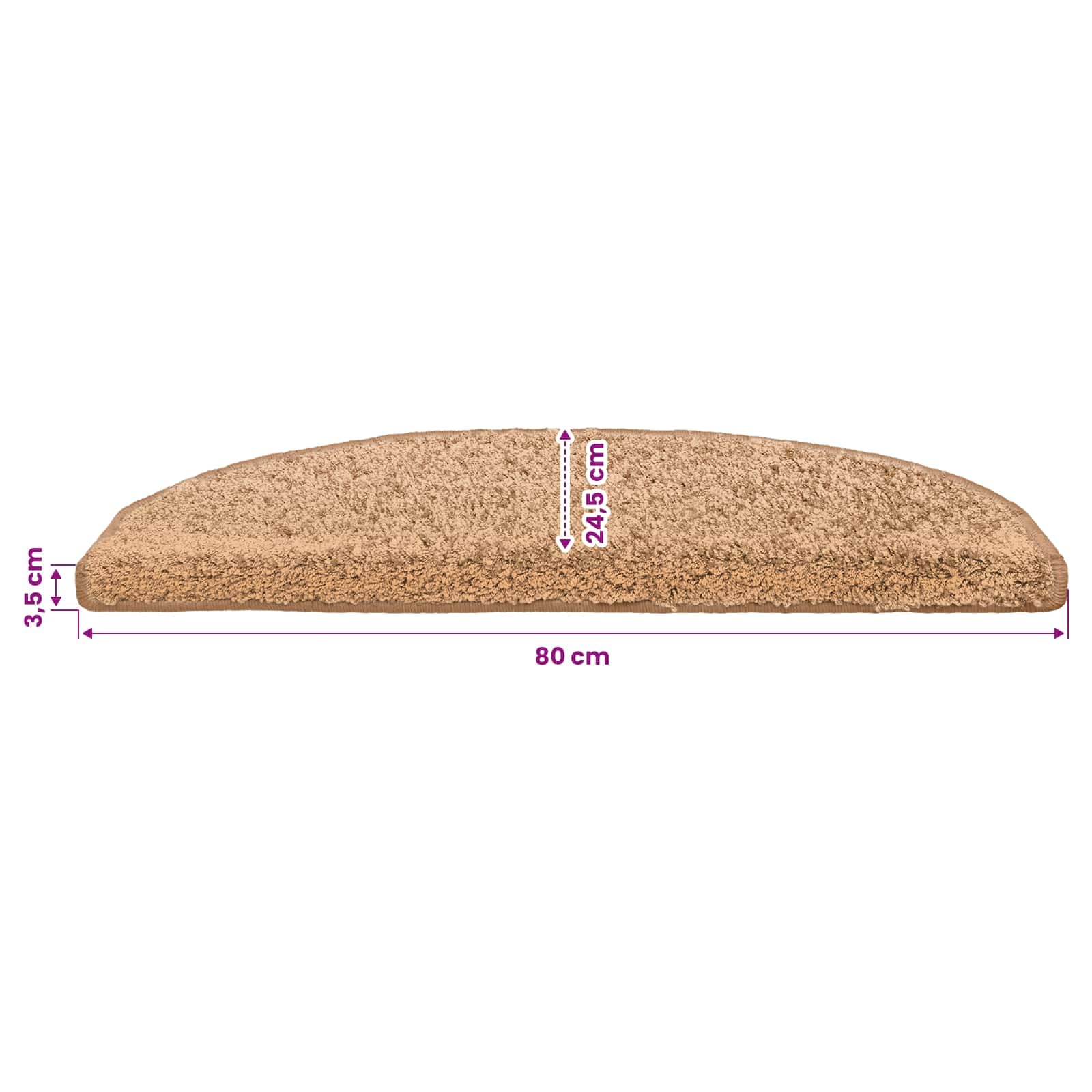 Tappetini autoadesivi per gradini 15 pz 80 x 24,5 x 3,5 cm beige