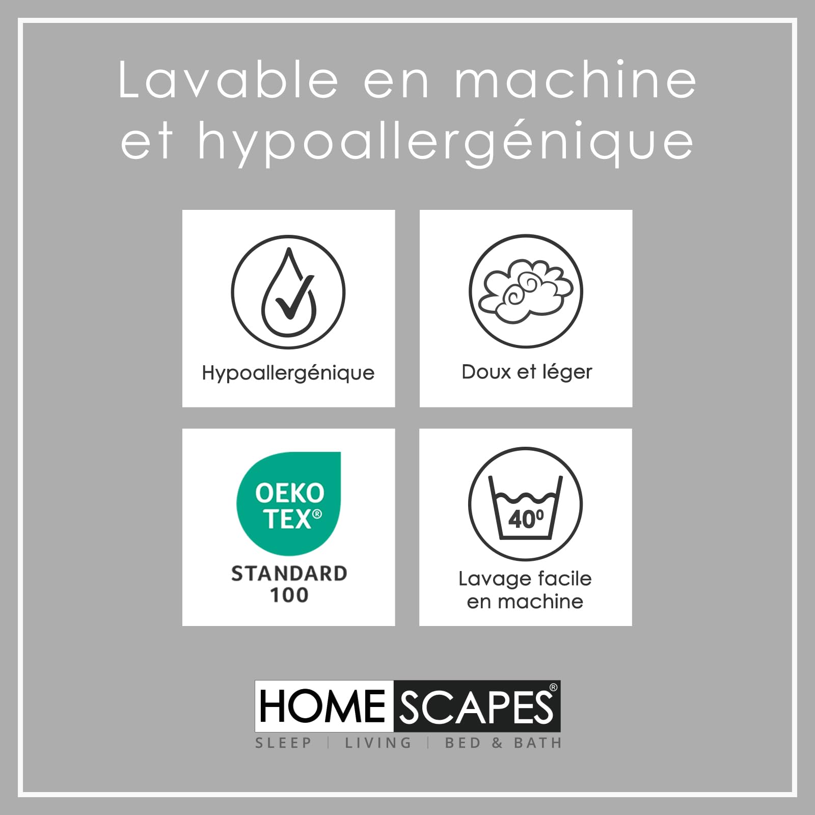 HOMESCAPES Protège Couette 200x200 cm, Protection Housse de Couette imperméable et hypoallergénique