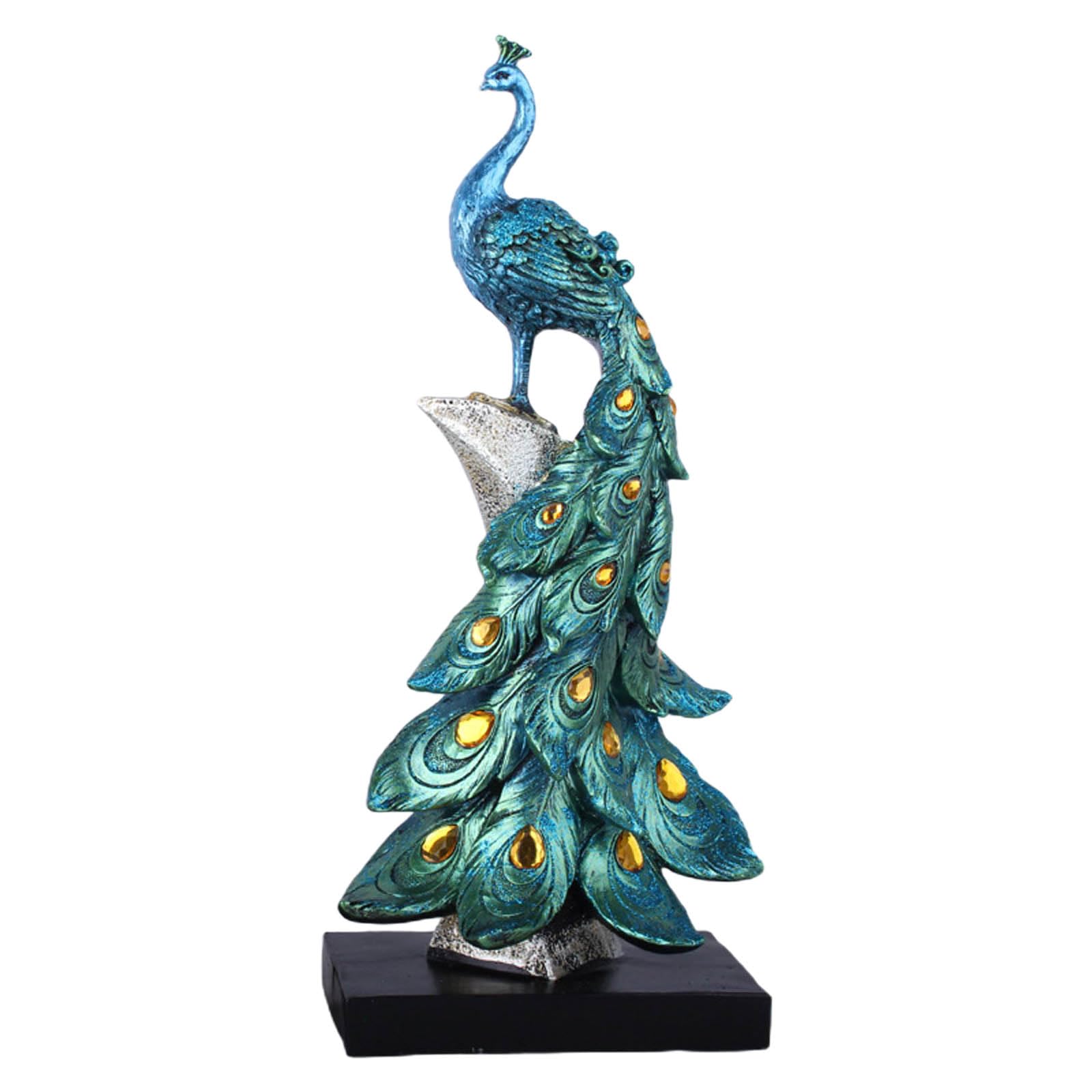 Uqezagpa Adornos de pavo real, figura de resina europea, adorno Art Shui