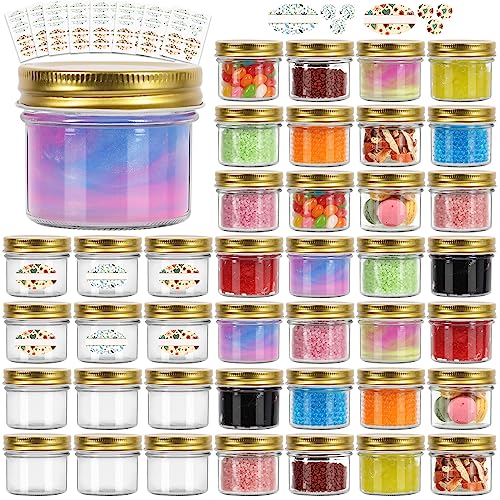 Jaisie.W 4 oz Mason Jars With Gold Lids 40Pack -