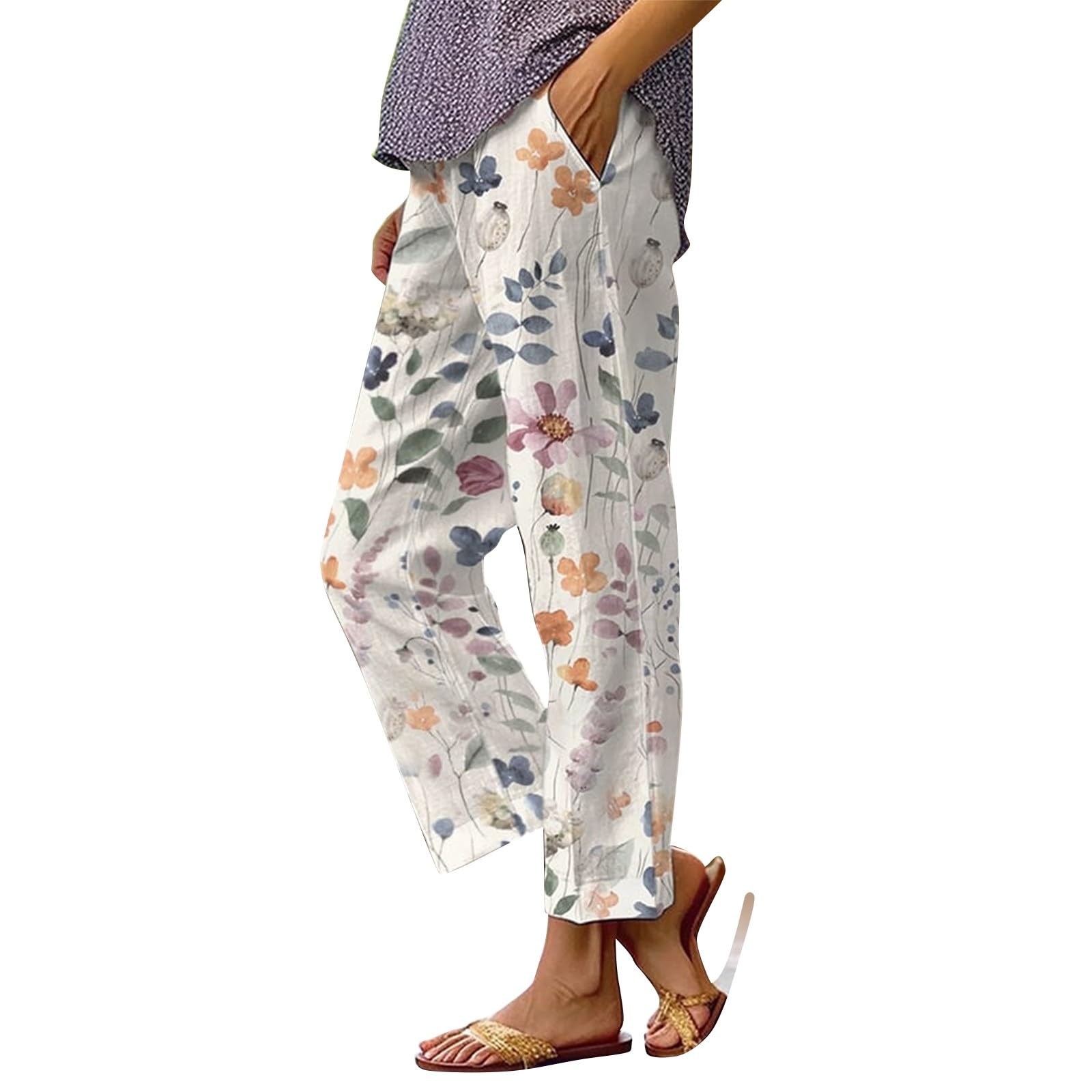 Yoga Pants For Women UK Design Loose Pocket Patchwork Casual Pants Teal Tracksuit Stripe Women's Fashion Print Casual Trousers Comfy Trousers