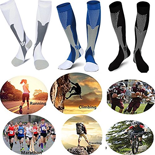 Zfist 3 Pair Medical Sport Compression Socks Men,Running Nurse Socks For Edema Diabetic Varicose Veins #TOP3